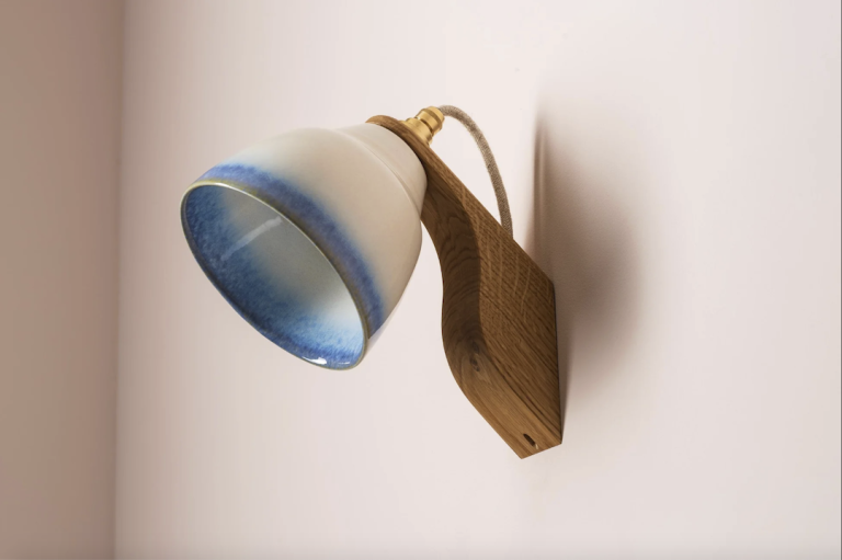 Enhance Your Space with a Mediterranean Blue and White Wall Lamp