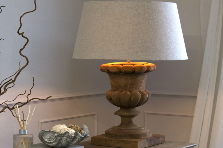 Rustic Elegance: Linen Wood Table Lamp