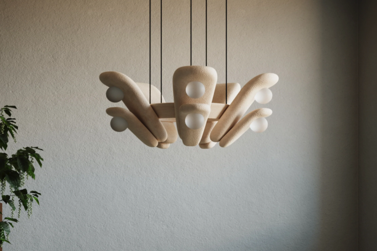 Contemporary Clay Chandelier: Handcrafted Modern Ceramic Elegance