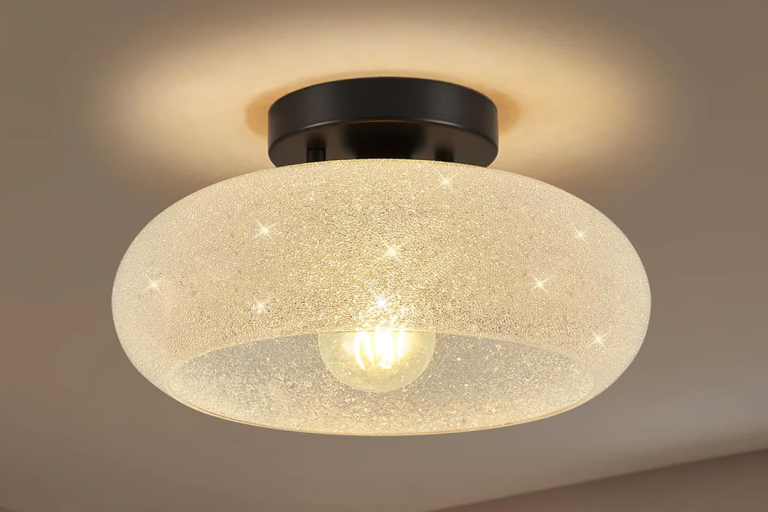 Modern Minimalist Glass Ceiling Lamp for Bedroom: Sleek and Stylish Illumination
